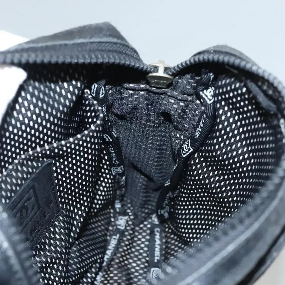 Chanel Coated Canvas Sports Shoulder Bag Black